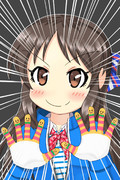 ドヤ顔でニシキアナゴくん手袋を披露するありす