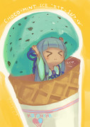 チョコミントアイスエイヤッ↑(/>_<)/