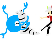 シマナメとふれあうセルリアン