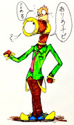 落書き パイプ男 アナログ 色ペン