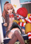 スカートをめくられるくまのん