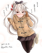 天津風に暖かい格好させてみた