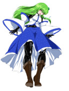 服の下からラバーな早苗さん