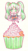 ミクちゃんon theカップケーキ