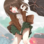 スカート押さえ ニコニコ静画 イラスト