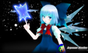 Cirno Child Girl One Point Fingers With Crystals