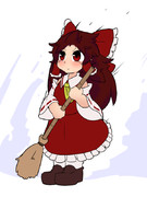 突然神社が爆発した時の霊夢