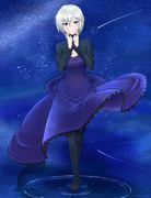 銀色の夜、心は水面に揺れることなく…