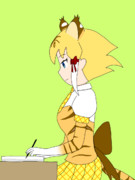 日記を書くサーベルタイガー