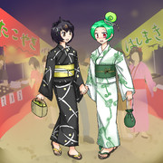 まきびしコンビの浴衣デート