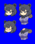 ブラックジャガーマンの頭と体素材