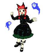 東方天空璋にでてくるお燐ちゃん描きました