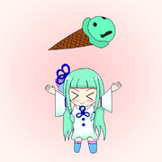 チョコミントアイスエイヤッ↑(/>_<)/