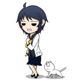るーみんと通りがかりの猫