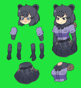 ブラックジャガーマンの手と腰素材+表情