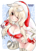 ホワイトサーバル（大人）ちゃんのクリスマスコスプレ