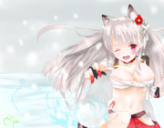 指揮官に雪玉全弾発射‐夕立Ⅱを発射して興奮する夕立.json