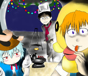車内でクリスマスパーティ ニコニコ静画 イラスト
