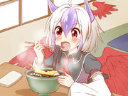 年越しソバを食べる朱鷺子