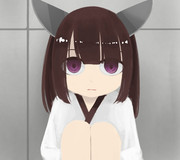 膝を抱えてこちらを見つめてくる目の死んだきりたん