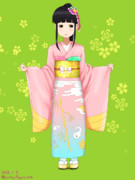 振り袖 ニコニコ静画 イラスト