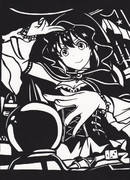 ［夕焼けテレパシー］堀裕子【切り絵】