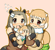 こはんコンビと手作りパペット