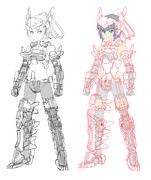 バルチャーのFAガール化 ラフと清書前の修正まで