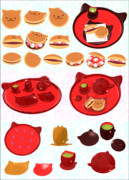 【MMD】にゃんこの食器、どら焼き【アクセサリ配布】