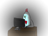 ゲームをする鳥
