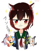 妹たちに耳をつける準備完了した睦月