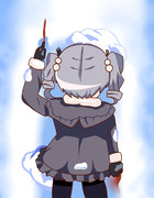 雪が浅いところにダイブしちゃった蘭子