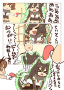 自分のことをビームで陸奥にされかけている長門だと思っている猫耳になるビームを浴びせられている長門