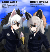 アードウルフとブチハイエナこんび