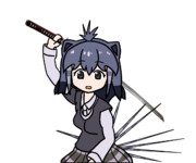 刀を振りかぶるヤマアラシ