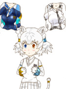 自分の胸を気にするビャッコ様