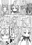 漫画を描くことに挑戦するためにタイリクオオカミ先生にご教授を願うオオアリクイ