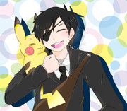 光忠とピカチュウ