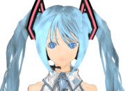 初音ミクの水墨画絵に色を塗ってみましたw