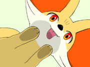 目の前にフォッコ！