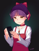 スマホで何かを検索する猫娘