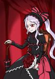 肖像画を描いてもらってるシャルティア
