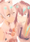 アードウルフとハシビロコウ