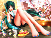 【今日のミクお姉さん】生足と お茶菓子添えて…♡