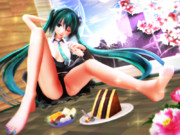 【今日のミクお姉さん】ミクお姉さんは 開脚美脚美人♡