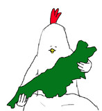 生まれたばかりの新潟を抱く鳥