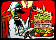 切り絵「サンドウィッチの串」オリキャラ アナログ