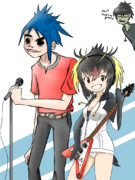 イワビーと2D (with Murdoc)