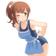 水着エプロン ニコニコ静画 イラスト