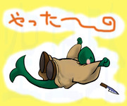 トンベリが喜ぶ様子をイメージして描いてみた